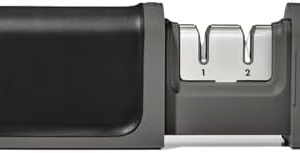 OXO Good Grips Non-Slip Knife Sharpener for Home Chefs - Safe & Easy to Use Kitchen Tool - Compact & Efficient Design -