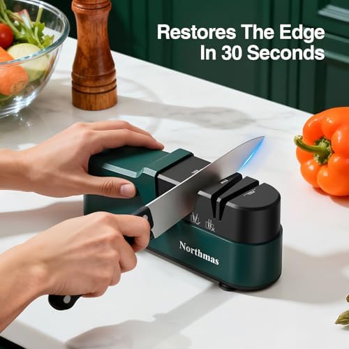 Professional Electric Knife Sharpener for Home Use - 2 Stages Quick Sharpening & Polishing, 100V-240V Global Voltage Des