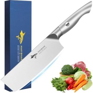 MAD SHARK 7 Inch Nakiri Knife | Ultra Sharp German Stainless Steel | Ergonomic Handle | Multipurpose Vegetable Knife for