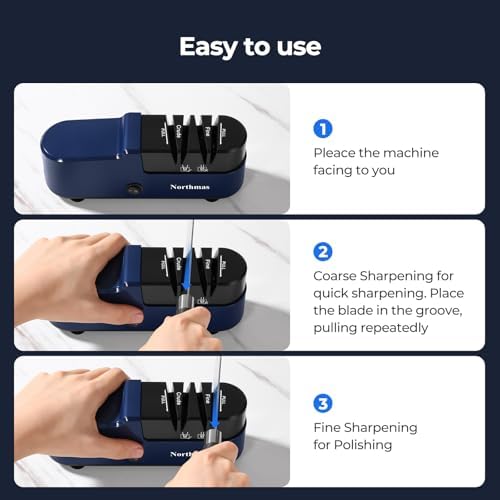 Professional Electric Knife Sharpener for Home Use - 2 Stages Quick Sharpening & Polishing, 100V-240V Global Voltage Des