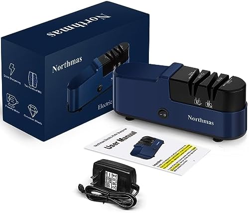 Professional Electric Knife Sharpener for Home Use - 2 Stages Quick Sharpening & Polishing, 100V-240V Global Voltage Des