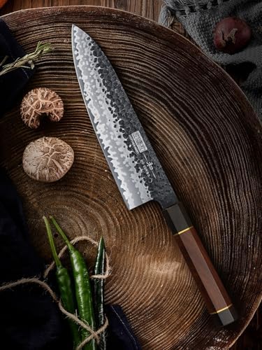 HOSHANHO 8 Inch Japanese Gyuto Chef Knife | High Carbon 10Cr15CoMoV Steel | Ergonomic Rosewood Handle | Professional Coo
